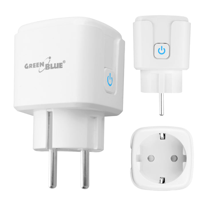 Priză WiFi GreenBlue cu comandă de la distanță, compatibilă cu Android/iOS/Alexa/Google Home, temporizator, contor de consum, max. 16 A/3840 W, GB735 W