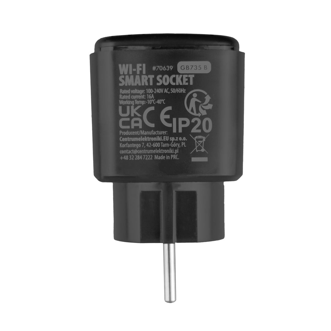Priză WiFi GreenBlue cu comandă de la distanță, compatibilă cu Android/iOS/Alexa/Google Home, temporizator, contor de consum, max. 16 A/3840 W, GB735 B