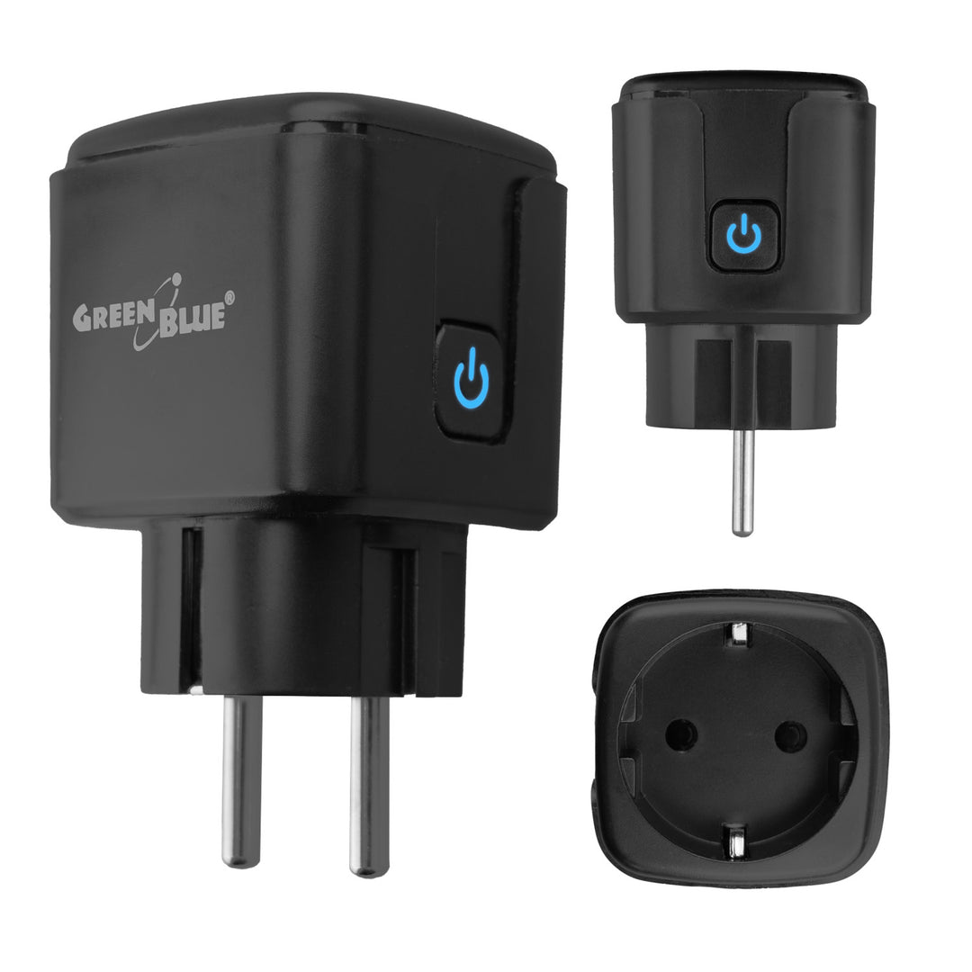 Priză WiFi GreenBlue cu comandă de la distanță, compatibilă cu Android/iOS/Alexa/Google Home, temporizator, contor de consum, max. 16 A/3840 W, GB735 B