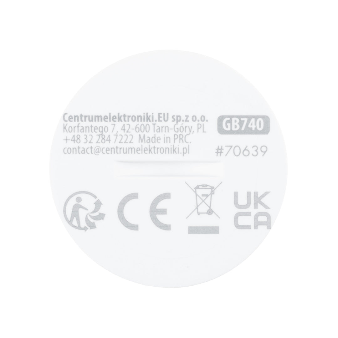 Senzor de mișcare fără fir Zigbee Tuya GreenBlue, Android/iOS, CR2450 DC 3,0 V, unghi de detectare 120° / până la 8 m, GB740