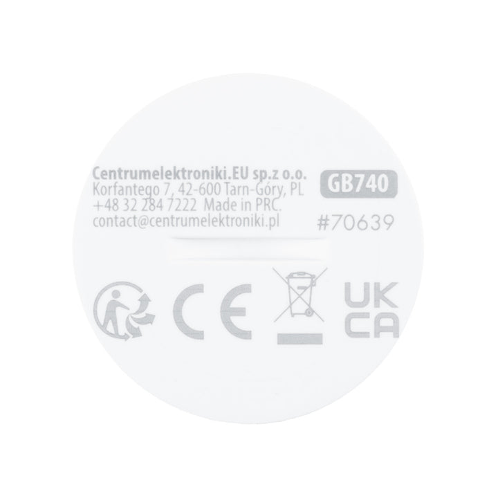 Senzor de mișcare fără fir Zigbee Tuya GreenBlue, Android/iOS, CR2450 DC 3,0 V, unghi de detectare 120° / până la 8 m, GB740