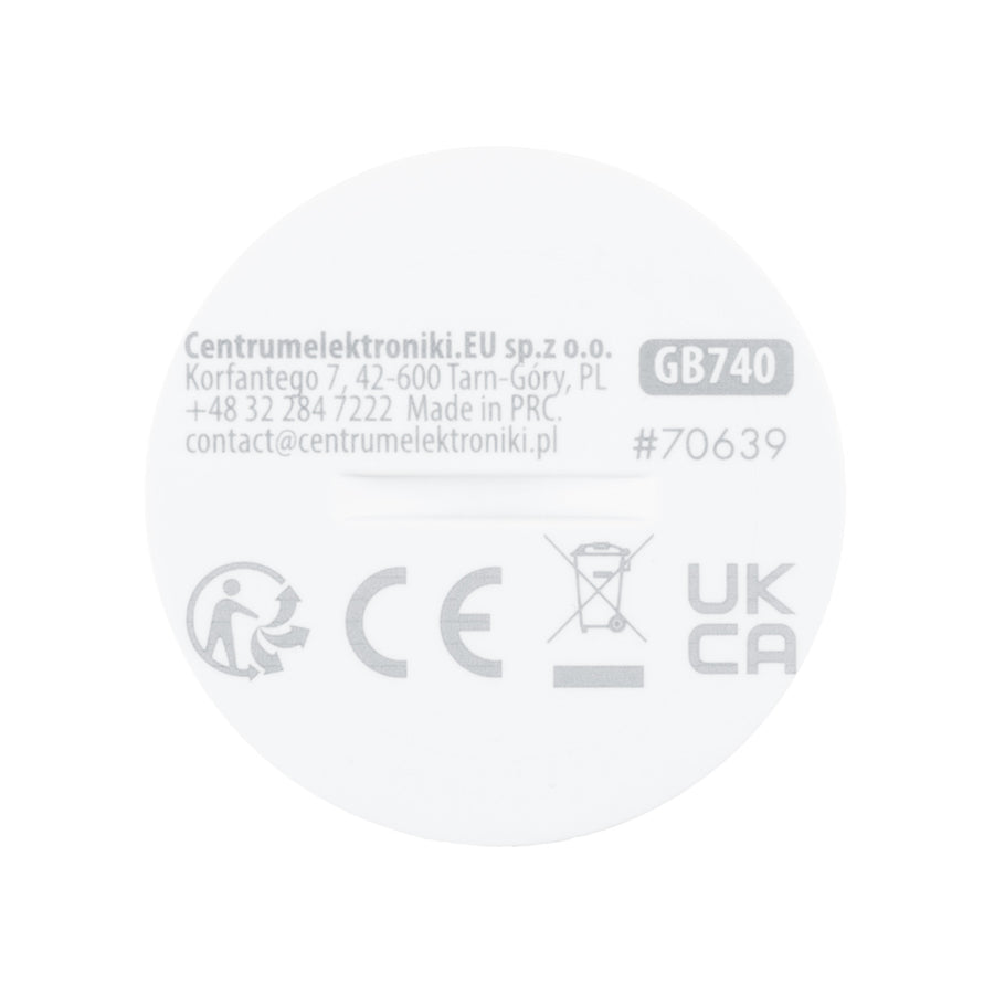 Senzor de mișcare fără fir Zigbee Tuya GreenBlue, Android/iOS, CR2450 DC 3,0 V, unghi de detectare 120° / până la 8 m, GB740