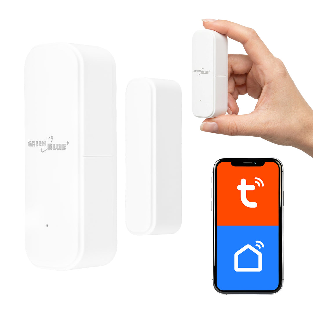 Contactor fără fir / senzor de deschidere WiFi GreenBlue, Android/iOS, pentru uși / ferestre, 3,0 V c.c., LR03x2, GB479 W