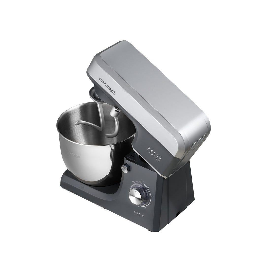 Robot de bucătărie planetar Concept Dough Expert, putere 1900 W, cârlig dublu, funcție de încălzire a vasului, 6 viteze diferite, RM6010