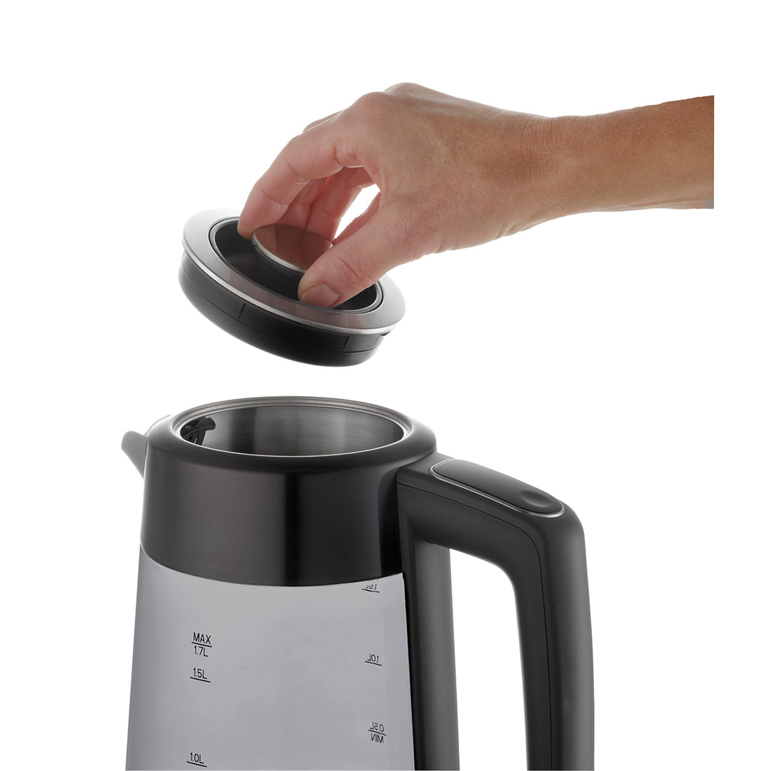 Ceainic electric Concept, capacitate 1,7 l, putere 1850-2200 W, culoare negru, conector Strix, control al temperaturii, control digital, RK4195