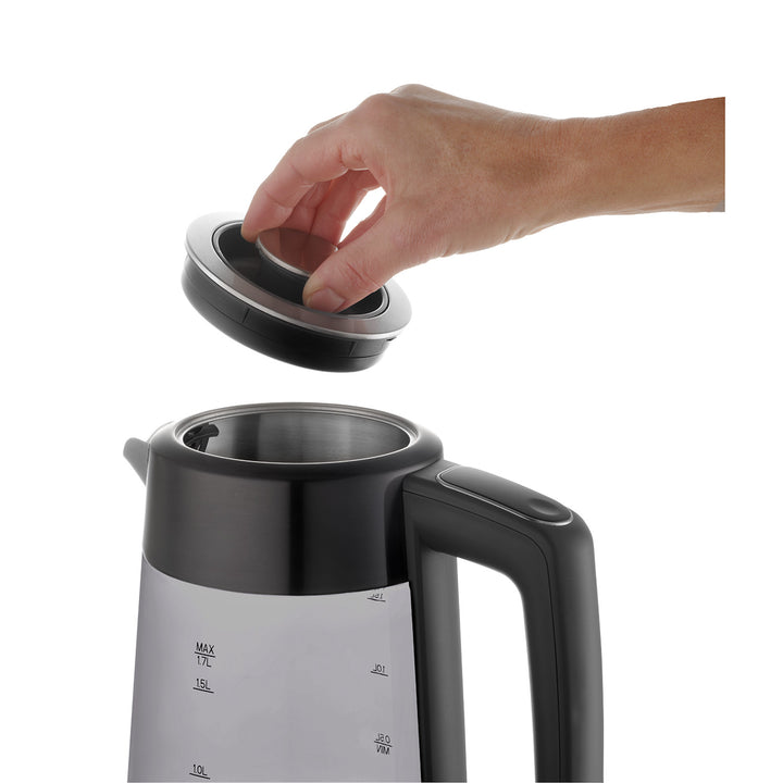 Ceainic electric Concept, capacitate 1,7 l, putere 1850-2200 W, culoare negru, conector Strix, control al temperaturii, control digital, RK4195