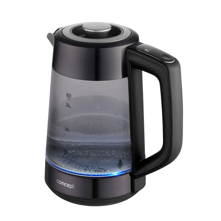 Ceainic electric Concept, capacitate 1,7 l, putere 1850-2200 W, culoare negru, conector Strix, control al temperaturii, control digital, RK4195