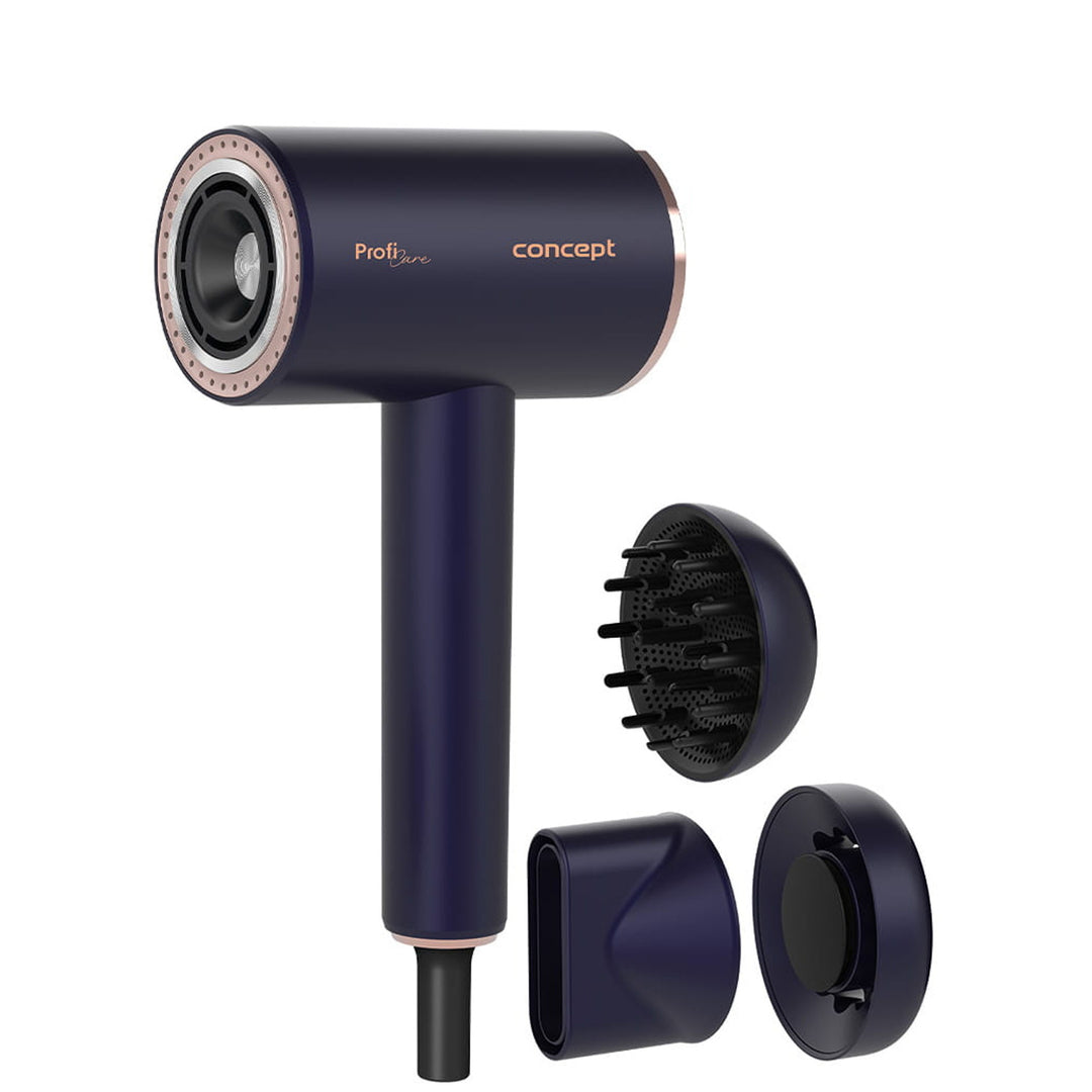 Concept Uscător de păr ProfiCare, motor BLDC, accesorii magnetice, funcție Oil Therapy, mod pentru copii, funcție Cold Mode, VV8100