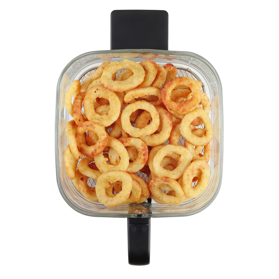 Friteuză fără ulei Concept Glass&Fast, capacitate 5,5 l, 7 programe, ecran tactil LED, mod de prăjire sănătos, recipient din sticlă, FR5500