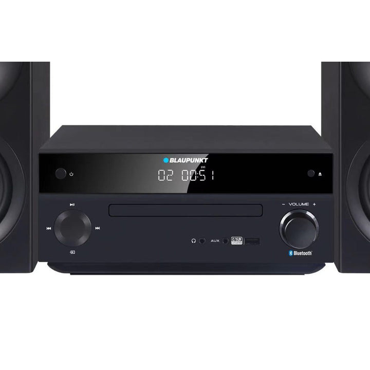 Micro sistem Blaupunkt, putere 150 W, radio FM, mufă AUX și port USB, Bluetooth, intrare HDMI, ceas cu alarmă, afișaj LED, culoare negru, MS30.02BT