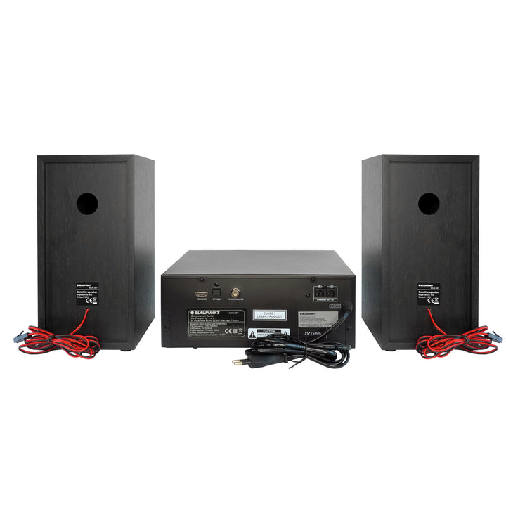 Micro sistem Blaupunkt, putere 150 W, radio FM, mufă AUX și port USB, Bluetooth, intrare HDMI, ceas cu alarmă, afișaj LED, culoare negru, MS30.02BT