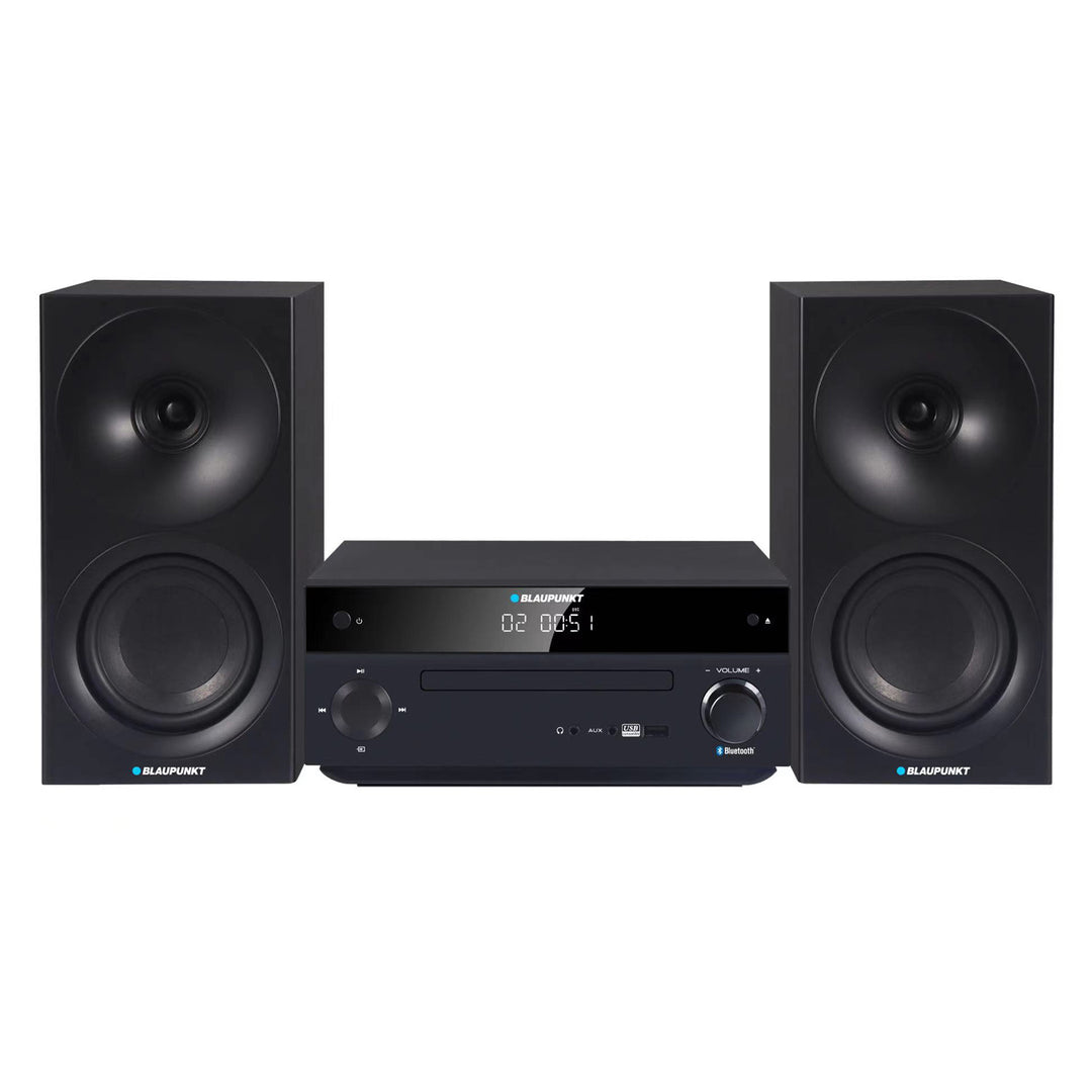 Micro sistem Blaupunkt, putere 150 W, radio FM, mufă AUX și port USB, Bluetooth, intrare HDMI, ceas cu alarmă, afișaj LED, culoare negru, MS30.02BT