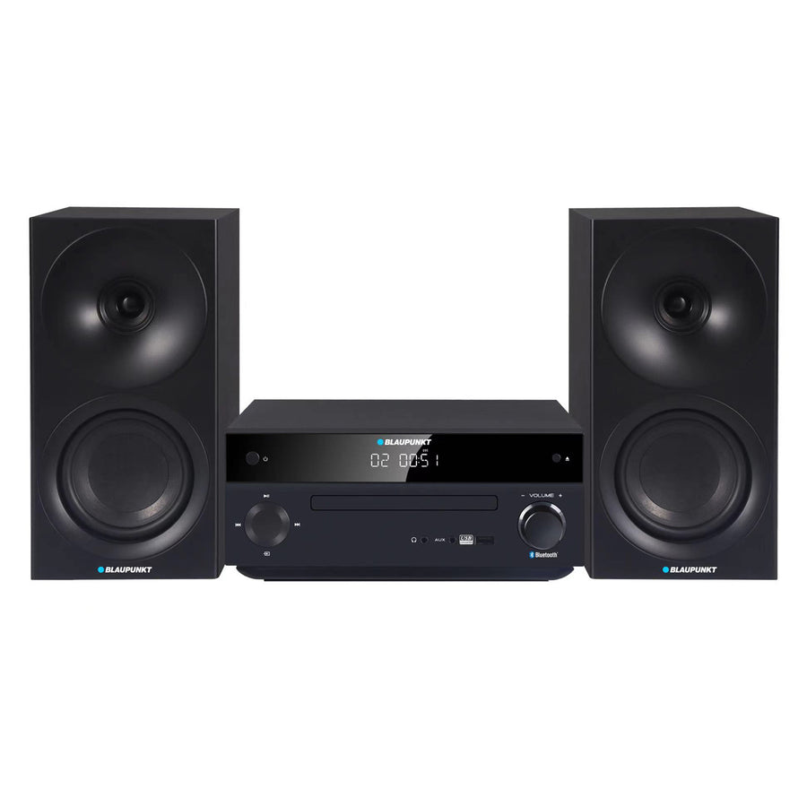Micro sistem Blaupunkt, putere 150 W, radio FM, mufă AUX și port USB, Bluetooth, intrare HDMI, ceas cu alarmă, afișaj LED, culoare negru, MS30.02BT