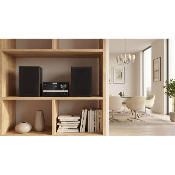 Micro sistem Blaupunkt, Bluetooth, radio FM, putere RMS 20 W, ceas cu funcție de alarmă, CD/MP3/USB/AUX, MS9BT