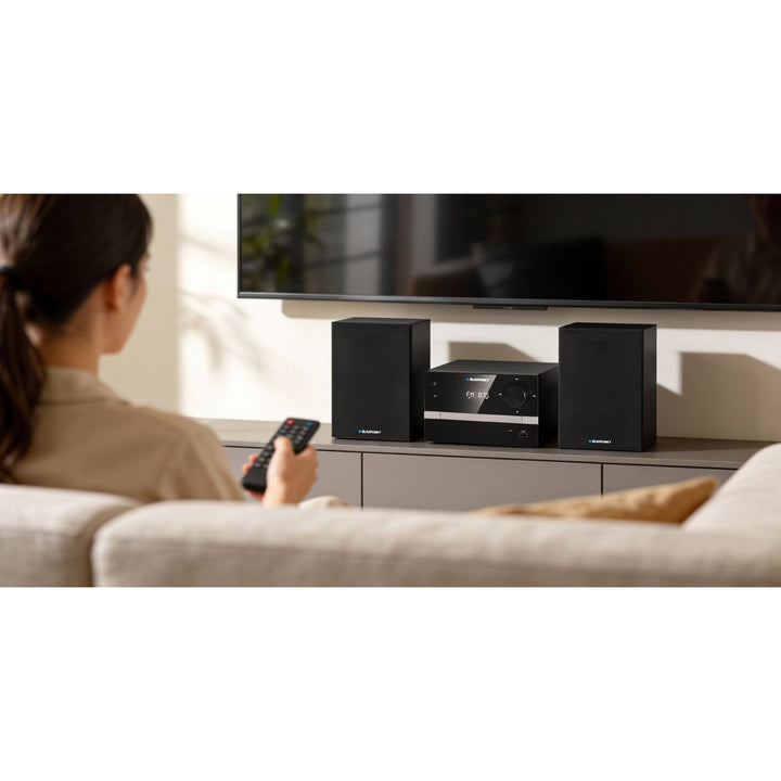 Micro sistem Blaupunkt, Bluetooth, radio FM, putere RMS 20 W, ceas cu funcție de alarmă, CD/MP3/USB/AUX, MS9BT