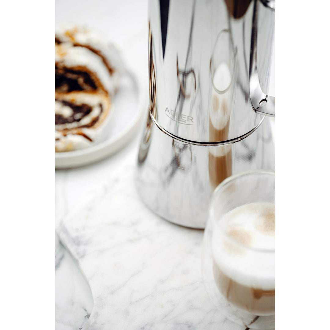 Cafetieră Adler, cafetieră espresso, capacitate 620 ml, culoare argintiu metalizat, AD 4417