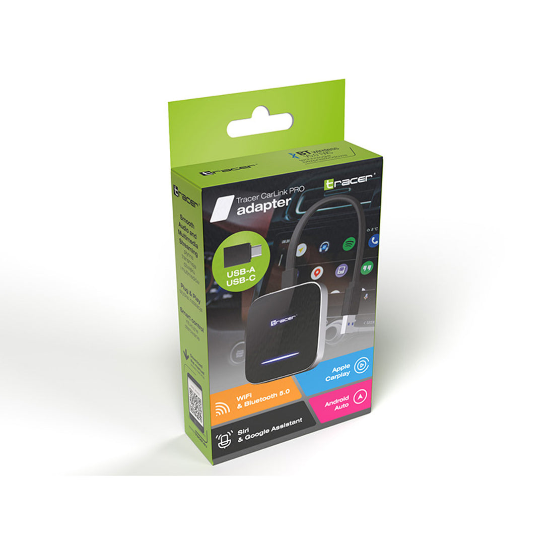 Adaptor wireless Tracer pentru CarPlay și Android Auto, WiFi, Bluetooth 5.0, CarLink PRO