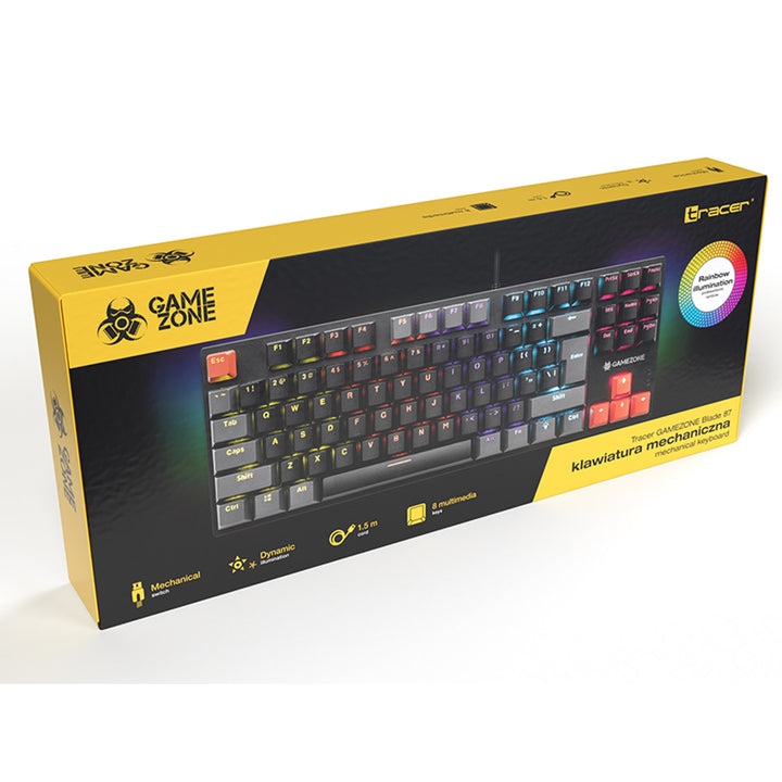 Tastatură mecanică Tracer, iluminare din spate în culorile curcubeului, GAMEZONE Blade 87