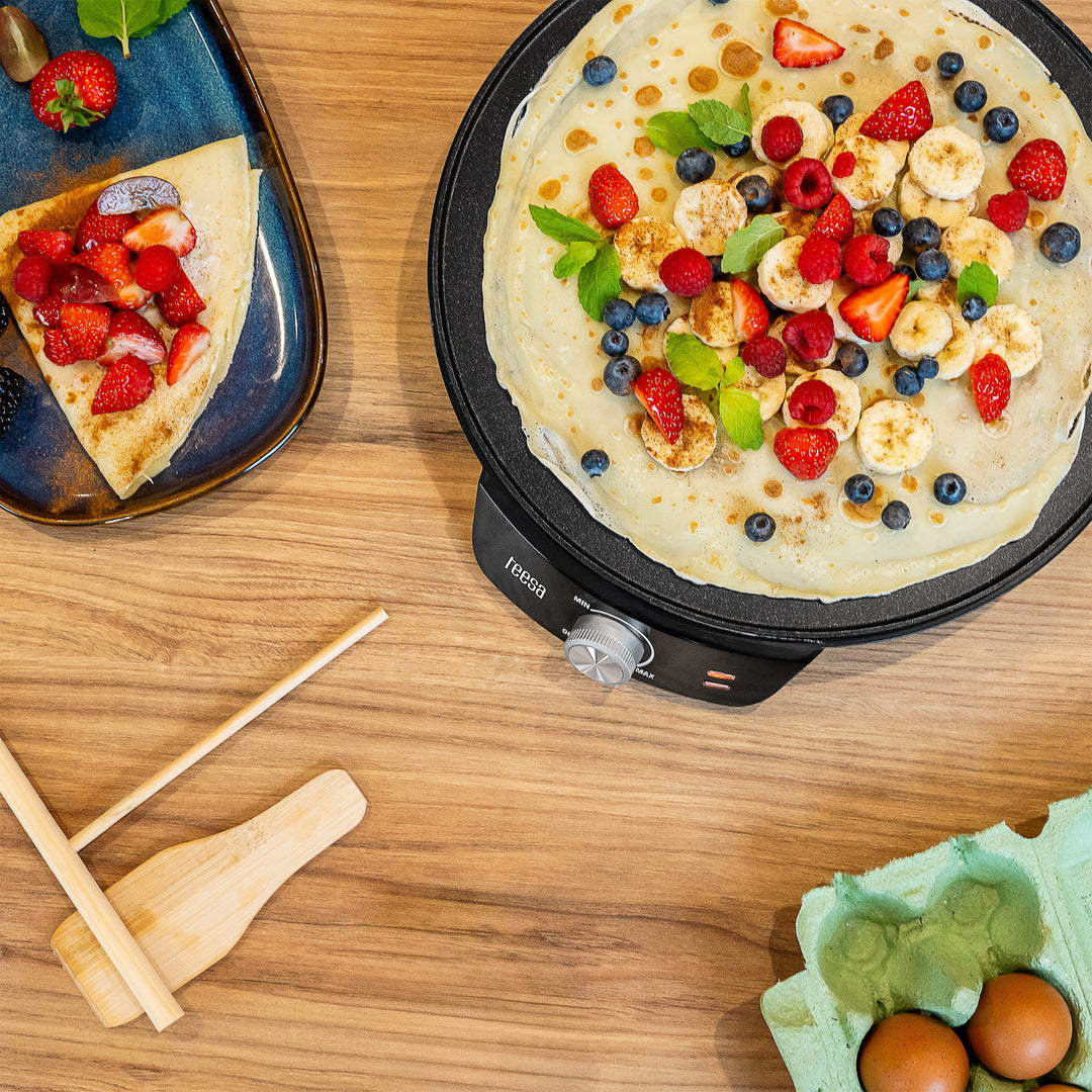 Aparat pentru clătite Teesa, tigaie electrică pentru clătite, diametru placă 30 cm, putere 1200 W, TSA3235