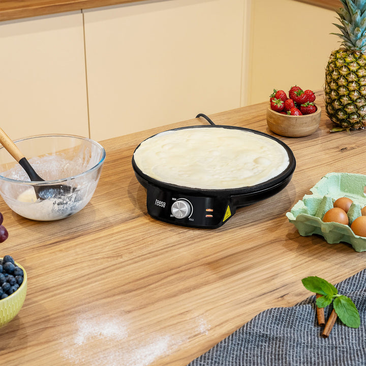 Aparat pentru clătite Teesa, tigaie electrică pentru clătite, diametru placă 30 cm, putere 1200 W, TSA3235