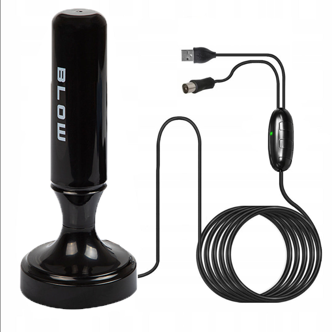 Antena DVB-T, activă pentru interior, câștig de 28dB, filtru LTE încorporat, recepție în banda 168-790 MHz, 21-040#