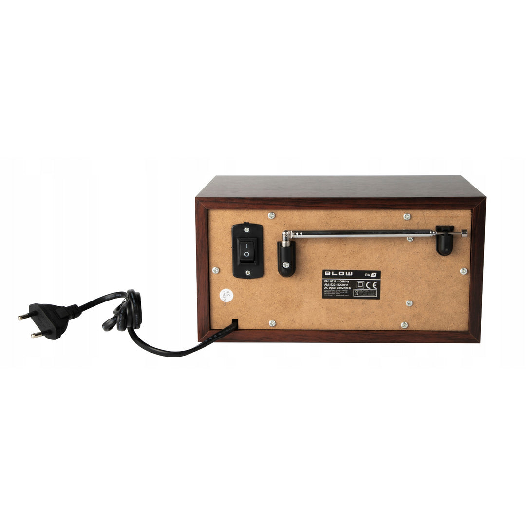 Radio analogic portabil Blow, funcție Bluetooth, conectori USB, AUX și SD, recepție radio AM/FM, afișaj LCD, ceas și ceas cu alarmă, 77-531#