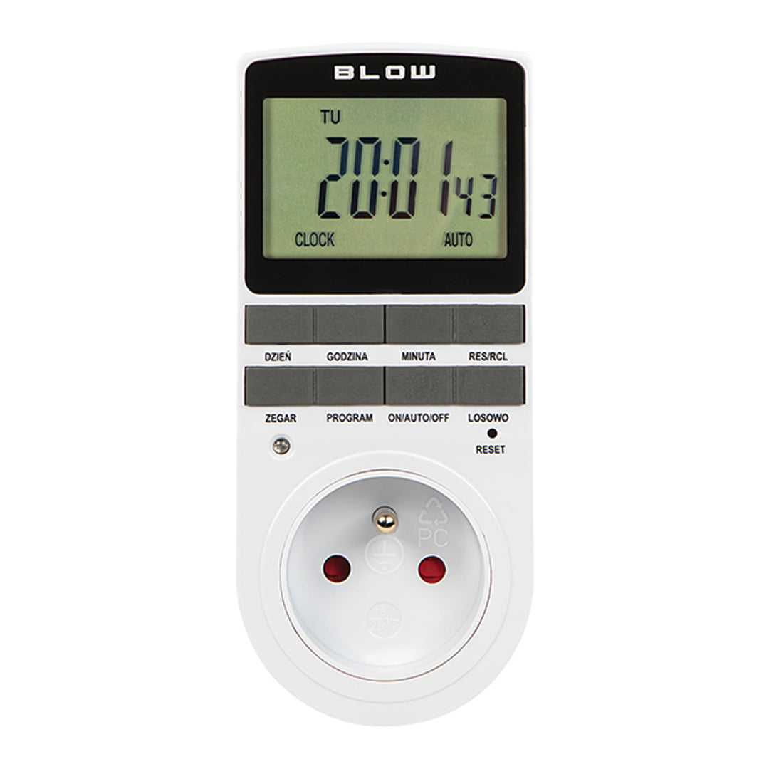Programator digital cu temporizator, afișaj LCD, precizie +/- 1 minut pe lună, 16 combinații de funcționare diferite, 72-016#