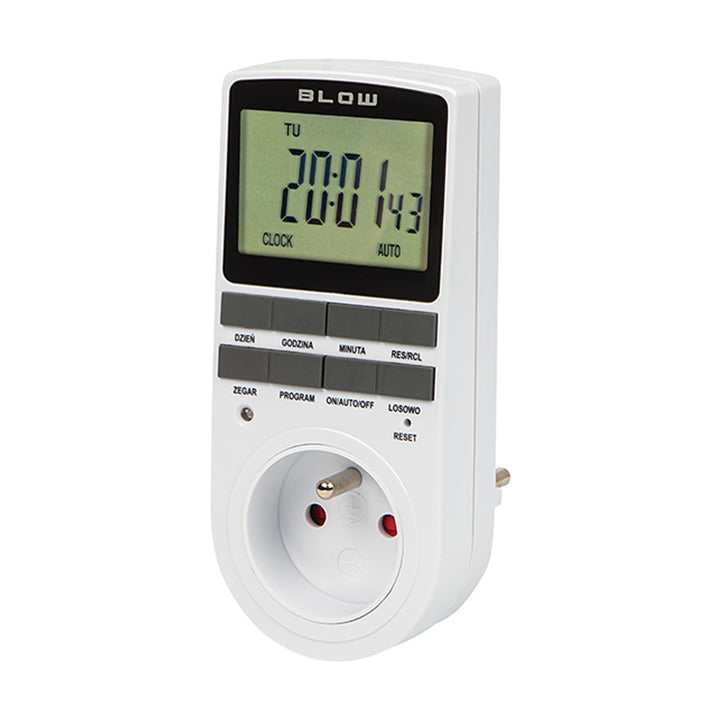 Programator digital cu temporizator, afișaj LCD, precizie +/- 1 minut pe lună, 16 combinații de funcționare diferite, 72-016#