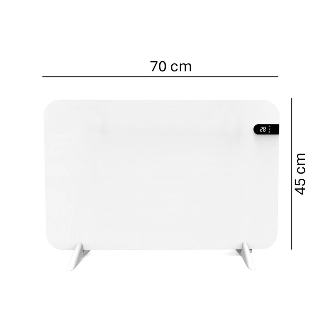 Încălzitor electric Cronos, alb, putere 450 W, încălzește încăperi de până la 14 m², termostat încorporat, telecomandă, funcție de detectare a ferestrelor deschise, picioare incluse, WFH-450TW