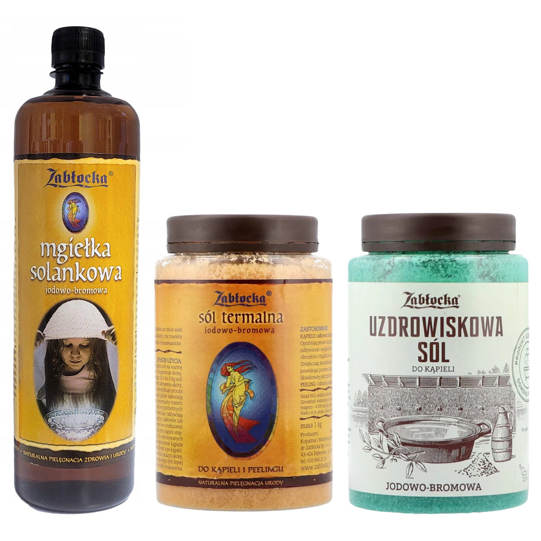 Zabłocka Brine Mist + Sare termică cu iod și brom + Sare pentru spa