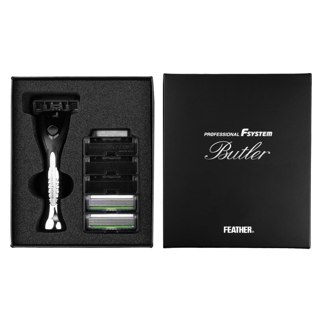 Feather Butler PF-BT aparat de ras cu lame înlocuibile, 3 cartușe