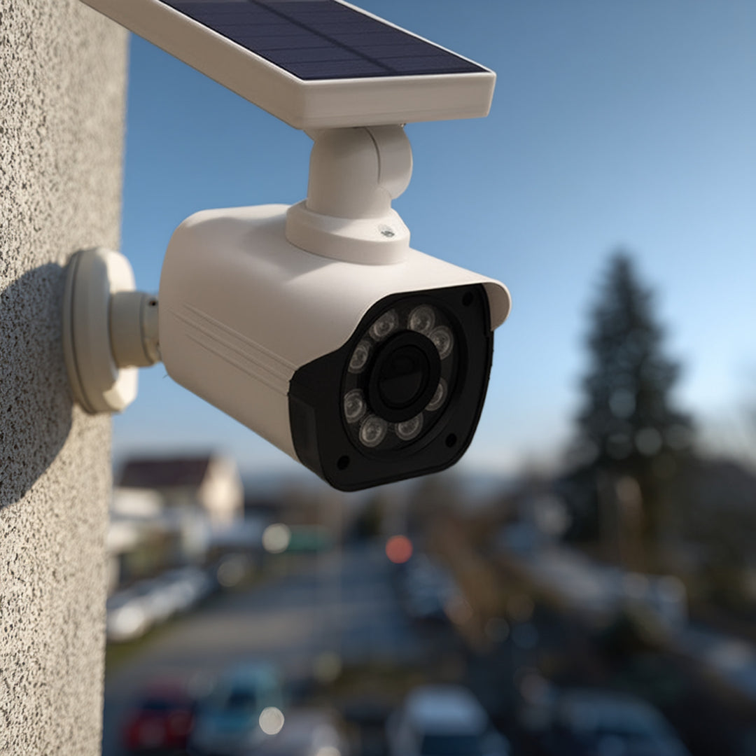 Cameră solară falsă, LED intermitent, senzor de mișcare, iluminare LED, autocolant gratuit, SOL1800S, 2 bucăți