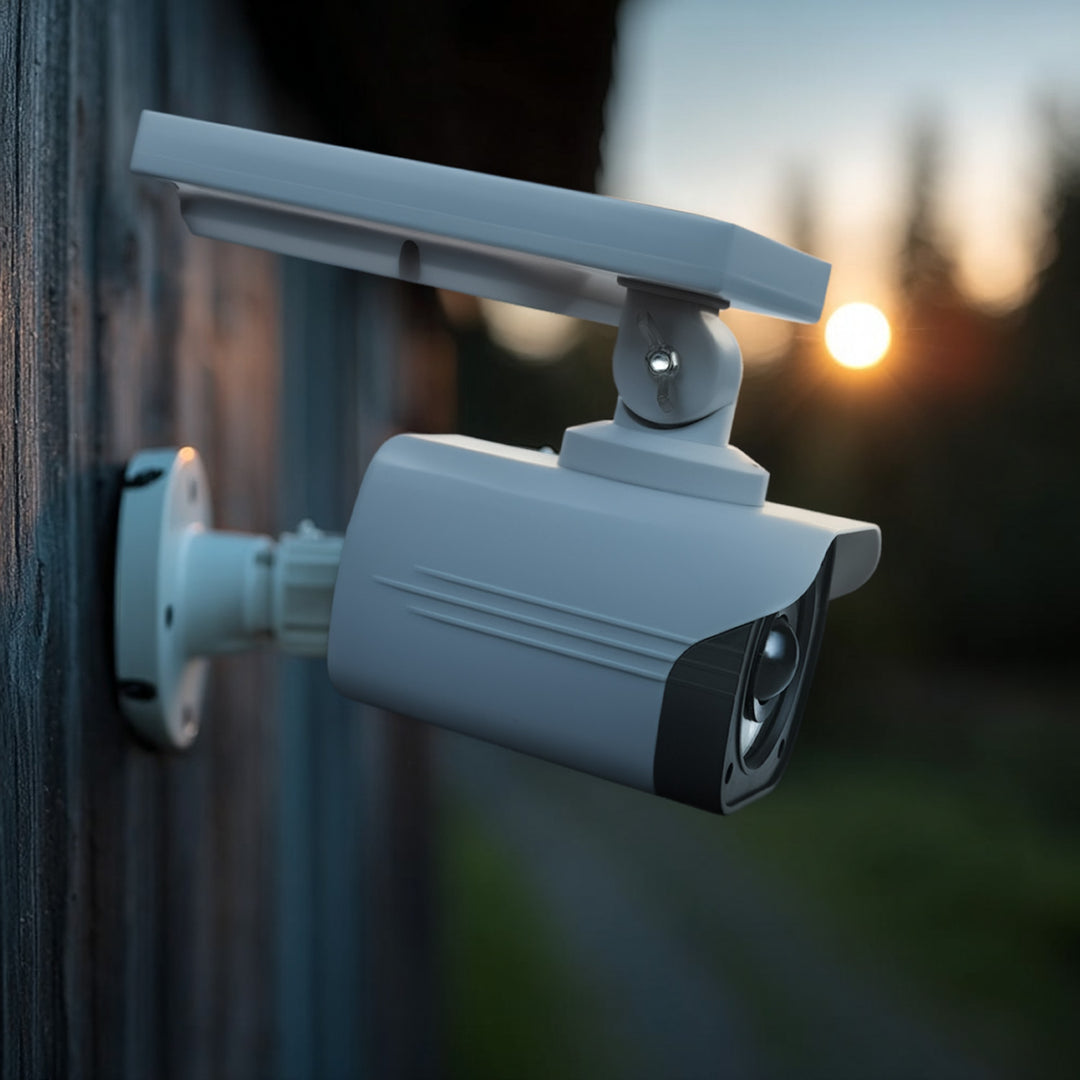 Cameră solară falsă, LED intermitent, senzor de mișcare, iluminare LED, autocolant gratuit, SOL1800S, 4 bucăți