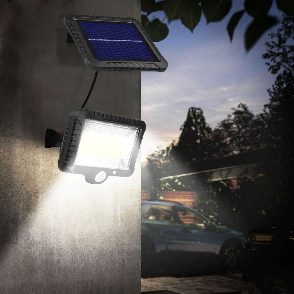 Proiector solar LED cu senzor de mișcare Maclean, IP44, 5W, 400lm, 6000K, baterie litiu 1300 mAh, 5,5V CC MCE438, 2 bucăți