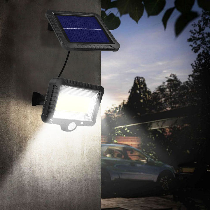 Proiector solar LED cu senzor de mișcare Maclean, IP44, 5W, 400lm, 6000K, baterie litiu 1300 mAh, 5,5V CC MCE438, 2 bucăți