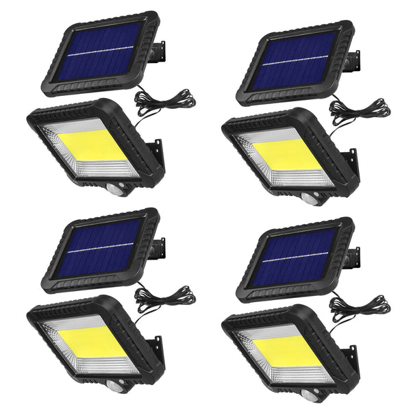 Proiector solar LED cu senzor de mișcare Maclean, IP44, 5W, 400lm, 6000K, baterie litiu 1300 mAh, 5,5V CC MCE438, 4 bucăți