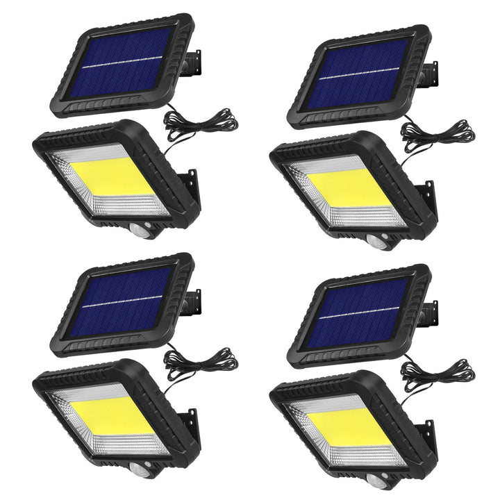 Proiector solar LED cu senzor de mișcare Maclean, IP44, 5W, 400lm, 6000K, baterie litiu 1300 mAh, 5,5V CC MCE438, 4 bucăți