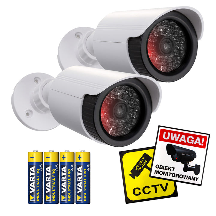 Set de două camere tubulare false, LED-uri IR, albe, alimentare 2xAA (inclusă), ABS, IR1800 WT