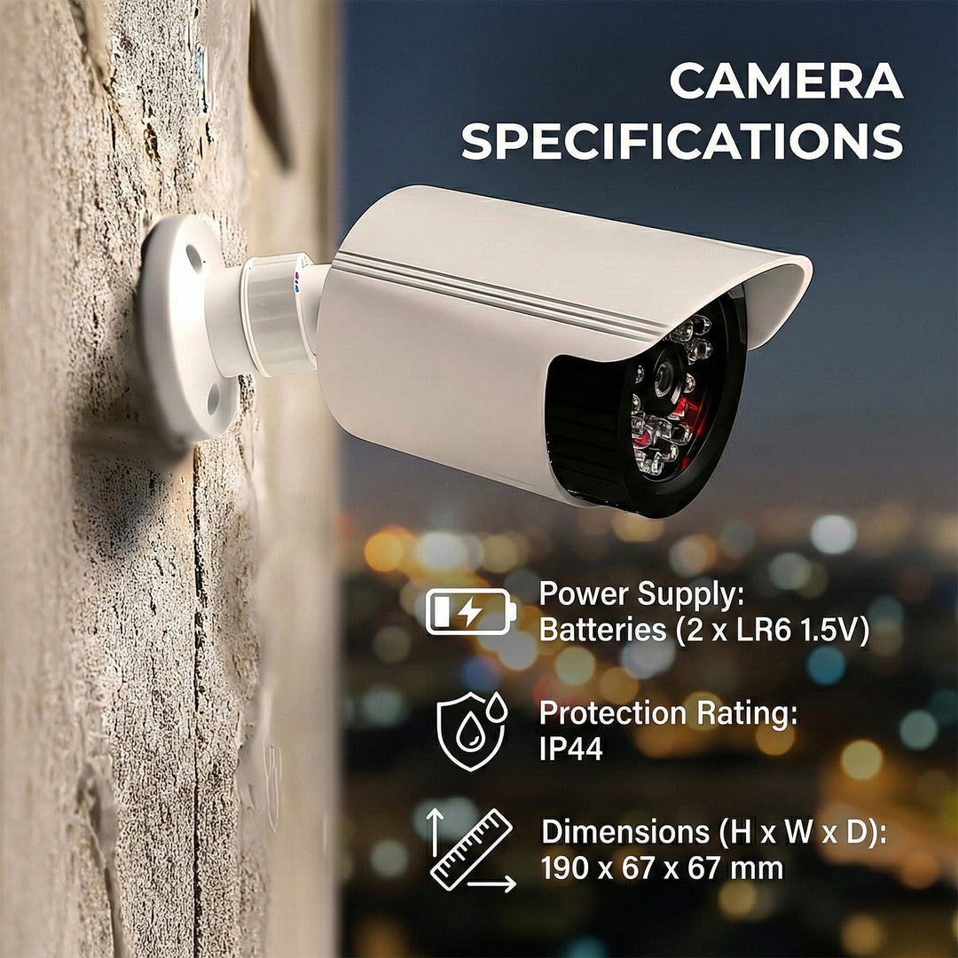 Cameră cu tub fals, LED-uri IR, albă, alimentare 2xAA (inclusă), ABS, IR1800 W