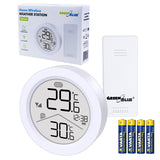 Stație meteo wireless GreenBlue, temperatură IN/OUT, ceas, selectabilă °C/°F, rază de acțiune de până la 60 m, GB162, 4 baterii AAA