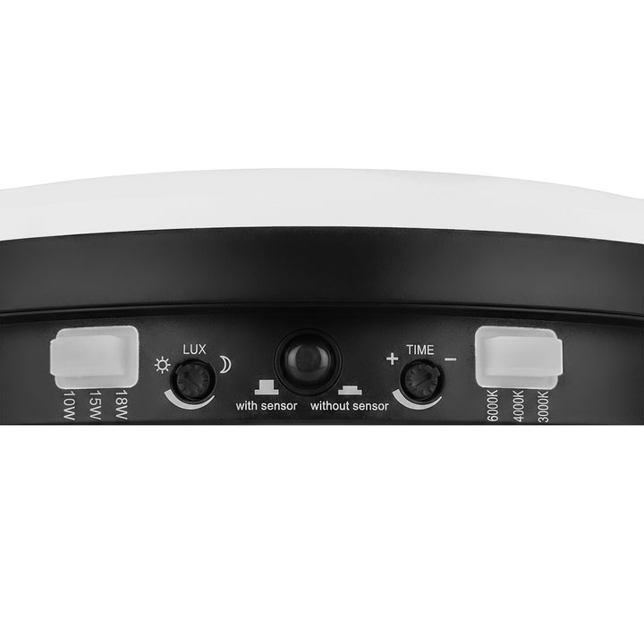 Lampă LED cu senzor de mișcare Maclean, senzor PIR, negru, 10 W/15/18 W, IP65, posibilitatea de a schimba temperatura culorii 3000/4000/6000 K, MCE535 B