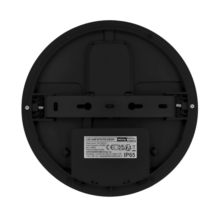 Lampă LED cu senzor de mișcare Maclean, senzor PIR, negru, 10 W/15/18 W, IP65, posibilitatea de a schimba temperatura culorii 3000/4000/6000 K, MCE535 B