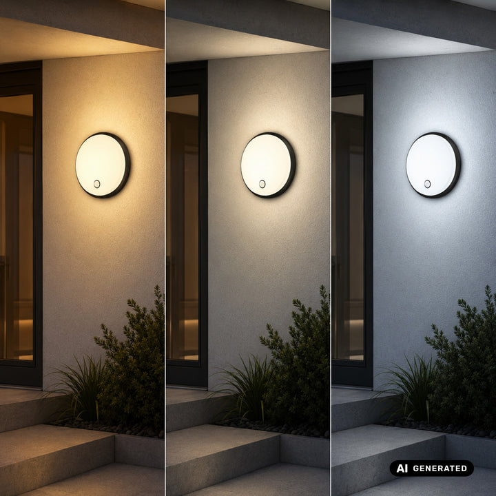 Lampă LED cu senzor de mișcare Maclean, senzor PIR, negru, 10 W/15/18 W, IP65, posibilitatea de a schimba temperatura culorii 3000/4000/6000 K, MCE535 B