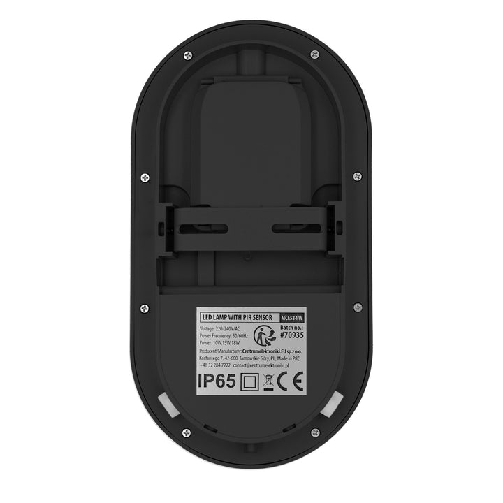 Lampă LED cu senzor de mișcare Maclean, senzor PIR, negru, 10 W/15/18 W, IP65, posibilitatea de a schimba culoarea la 3000/4000/6000 K, MCE534 B
