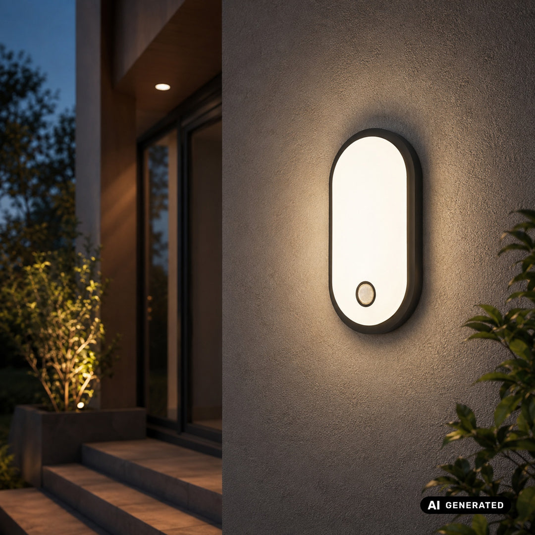 Lampă LED cu senzor de mișcare Maclean, senzor PIR, negru, 10 W/15/18 W, IP65, posibilitatea de a schimba culoarea la 3000/4000/6000 K, MCE534 B