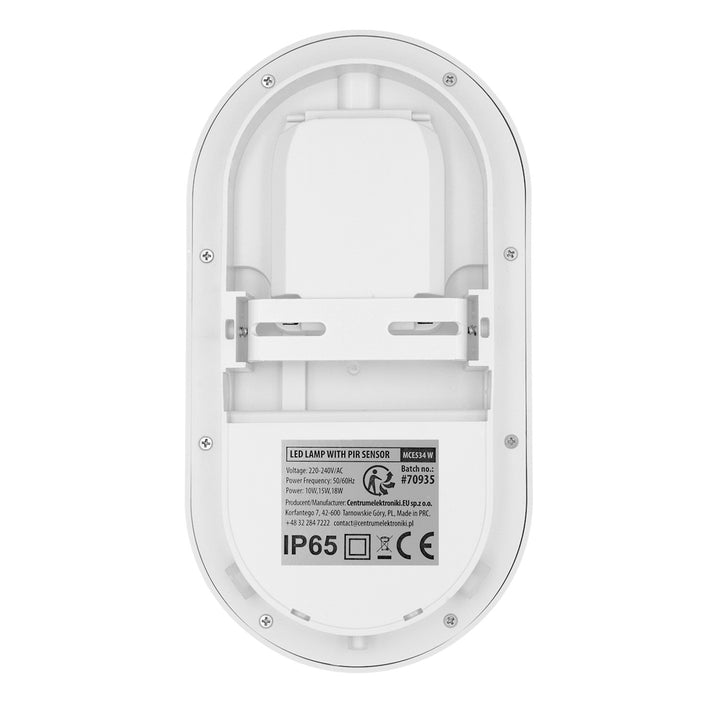 Lampă LED cu senzor de mișcare Maclean, senzor PIR, albă, 10 W/15/18 W, IP65, posibilitatea de a schimba temperatura culorii între 3000/4000/6000 K, MCE534 W