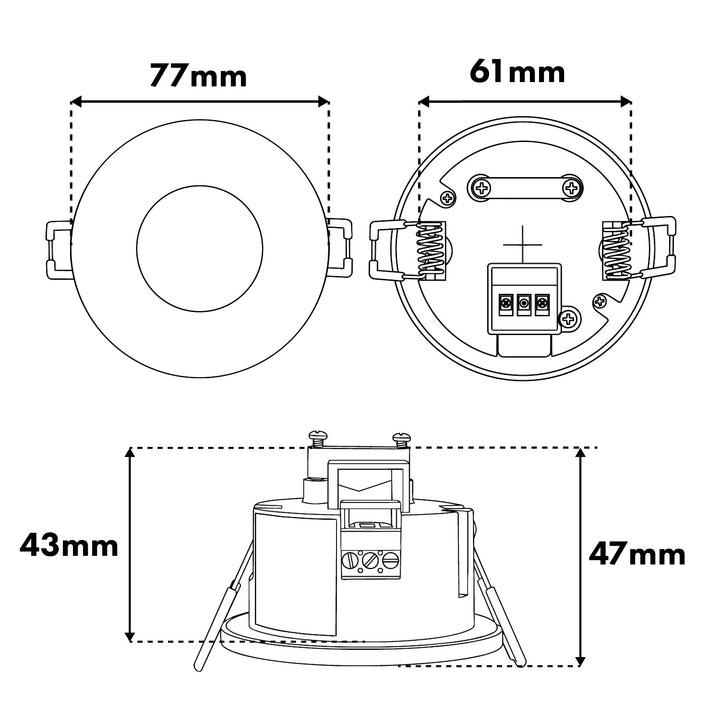 Senzor de mișcare PIR Maclean, pentru încastrare, rază de acțiune 8 m, 600 W/1200 W, 220-240 V c.a., 50/60 Hz, MCE821