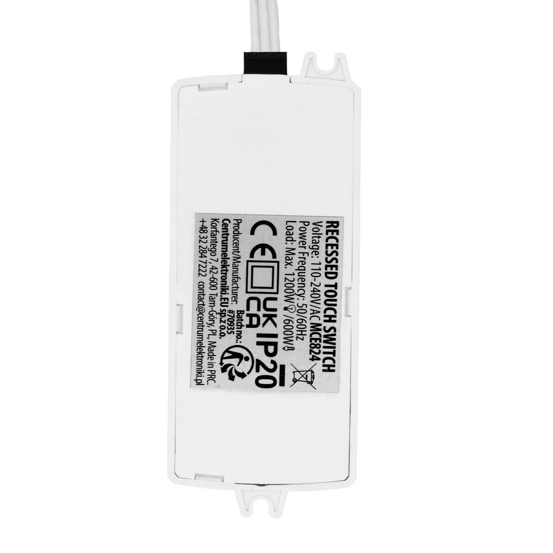 Întrerupător tactil încastrat Maclean, <40 mm, 110-240 V c.a., sarcină maximă 600 W pentru LED, MCE824
