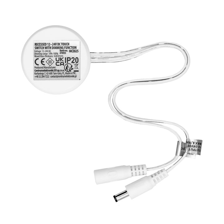 Întrerupător tactil încastrat Maclean, <40 mm, 12-24 V CC, sarcină maximă 48/96 W, MCE825