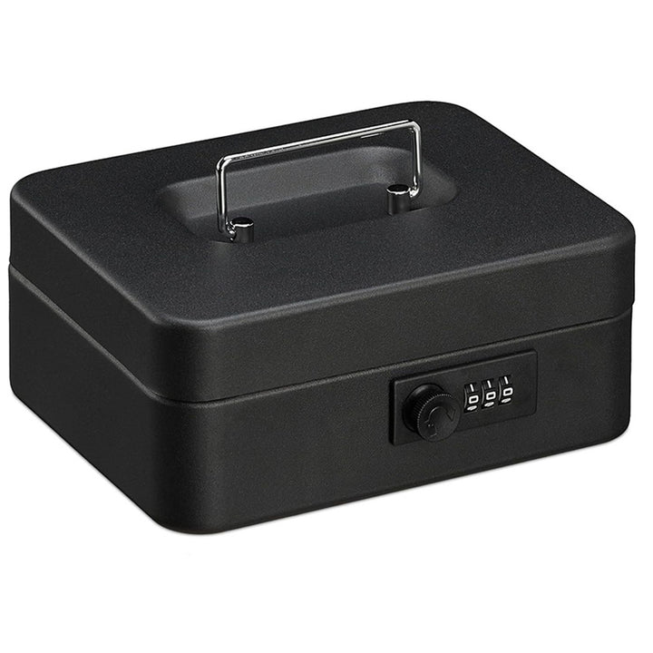 Caseta de bani Tracer, mâner de transport, compartiment ascuns, negru, Cash Saver